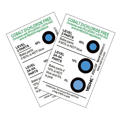 Bezplatná karta indikátora vlhkosti s tromi-kobaltovými-bodmi